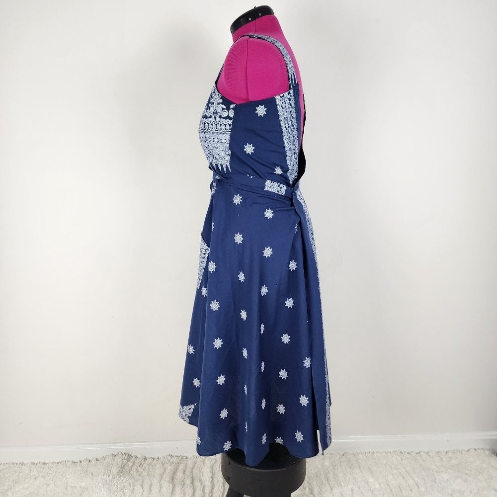 Wrap Midi Dress Boho Bandana Print Fit And Flare A-line Pockets Summer Sun dress - Picture 11 of 15